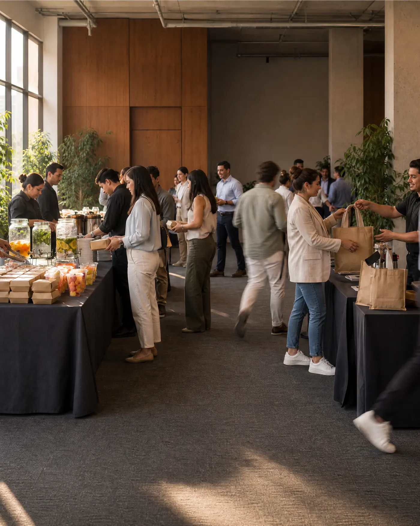 Activación en oficina con box lunches, agua de sabor y entrega de kits